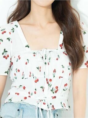 The Kooples Cherry Cotton Top
